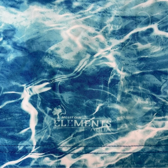 Mossy Oak Elements Aqua eag Elite Fishing Shirt Water Camo Size Large - Picture 4 of 6